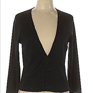 NWOT Stunning Ann Taylor Silk Cardigan with beads.